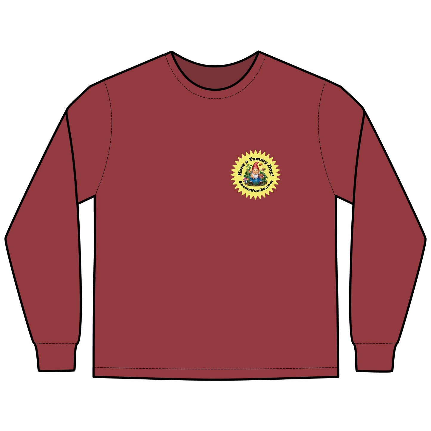 Long Sleeve Shirt Yummy Gnome Design