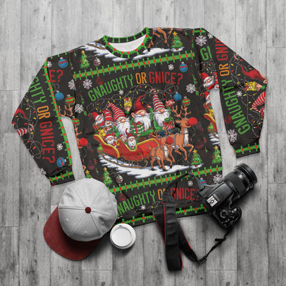 Gnome Ugly Christmas Sweatshirt - Gnaughty or Gnice