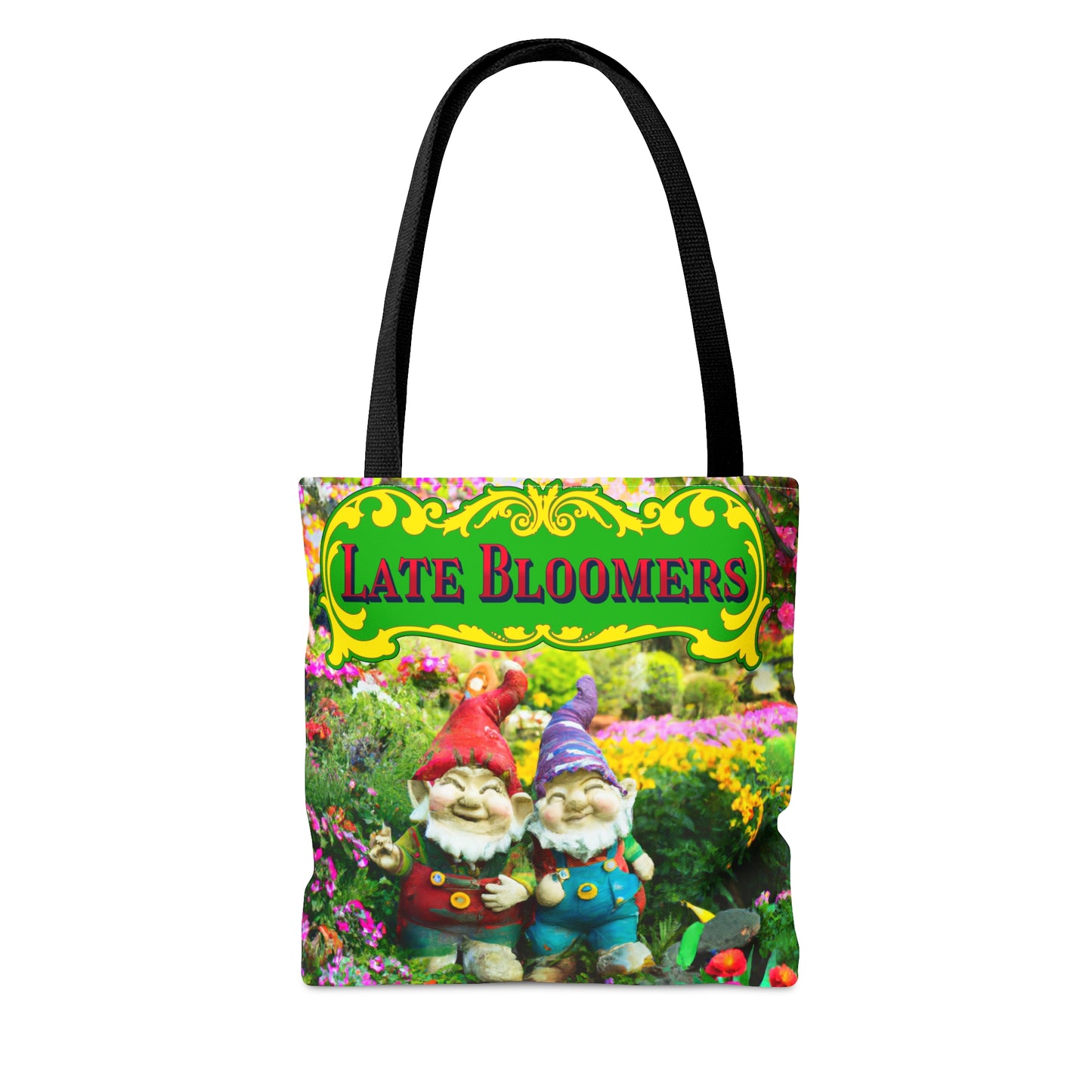 Late Bloomers Gnomes Tote Bag (available in three sizes)