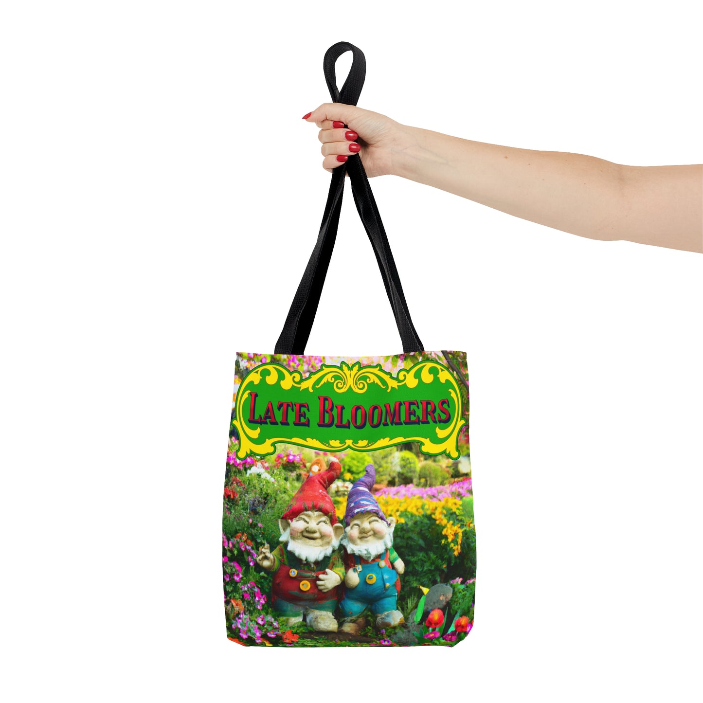 Late Bloomers Gnomes Tote Bag (available in three sizes)