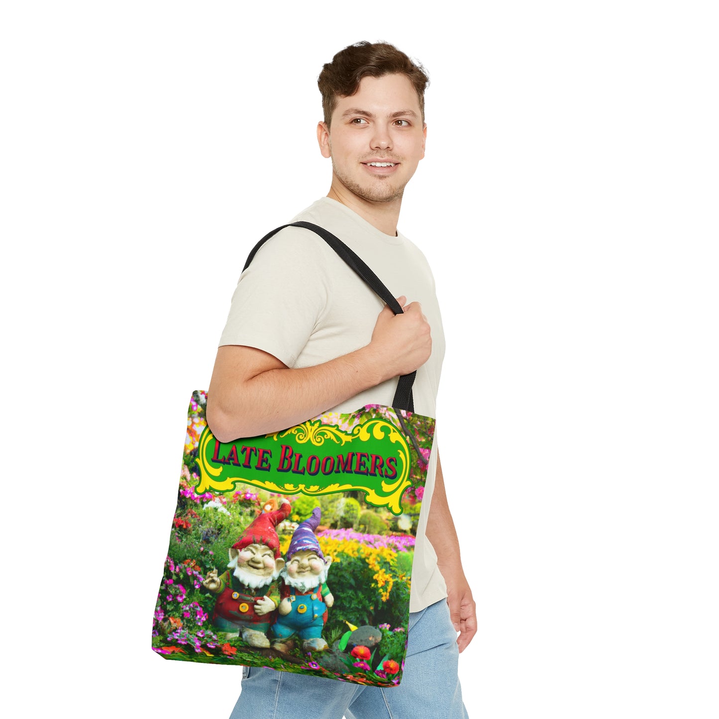 Late Bloomers Gnomes Tote Bag (available in three sizes)