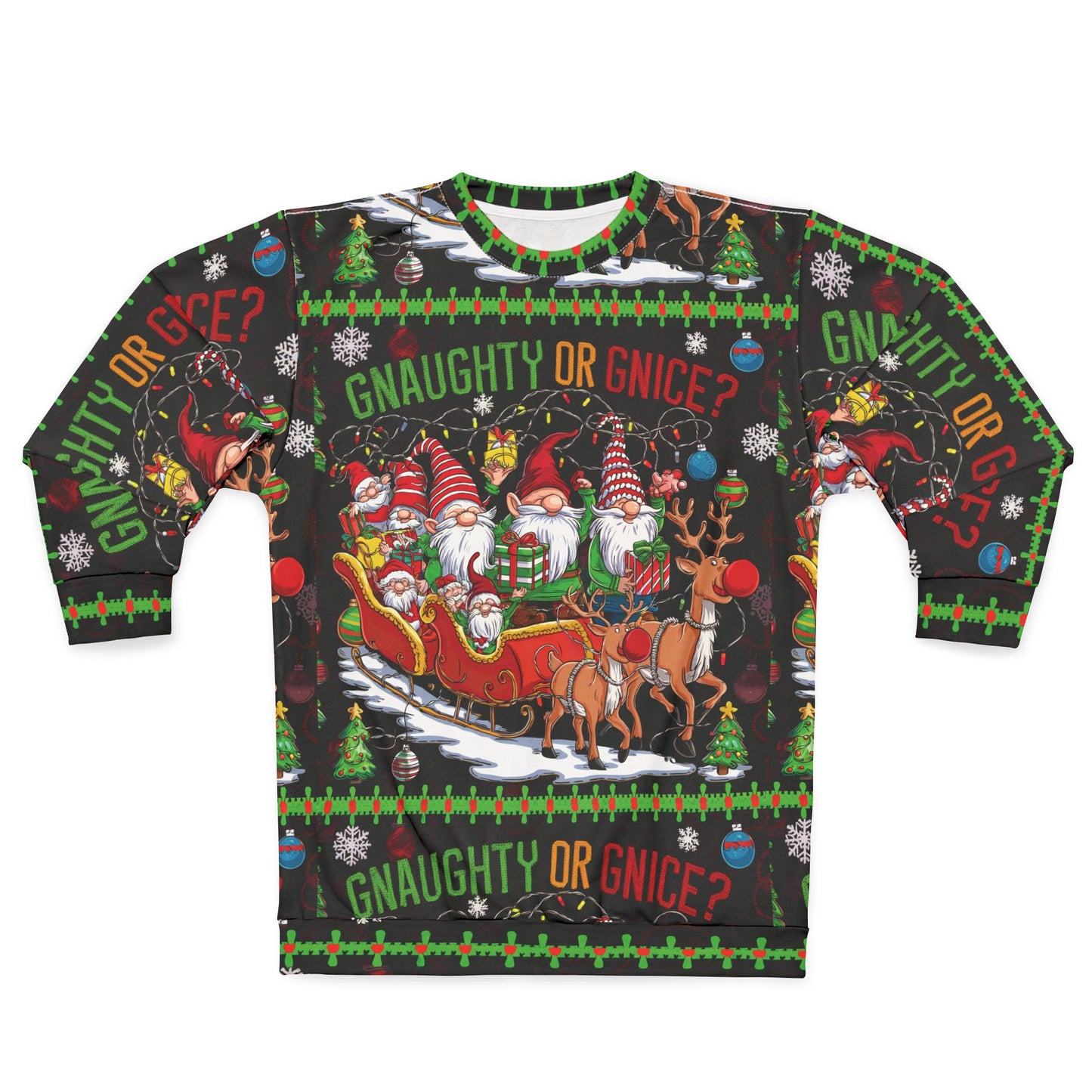 Gnome Ugly Christmas Sweatshirt - Gnaughty or Gnice