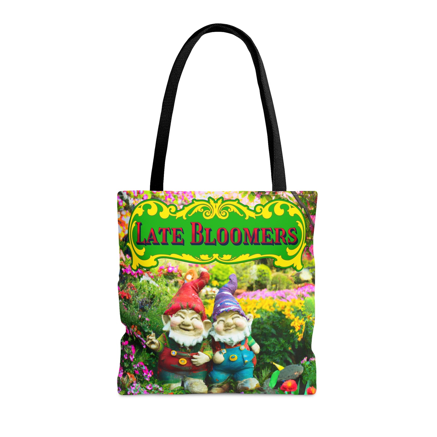 Late Bloomers Gnomes Tote Bag (available in three sizes)