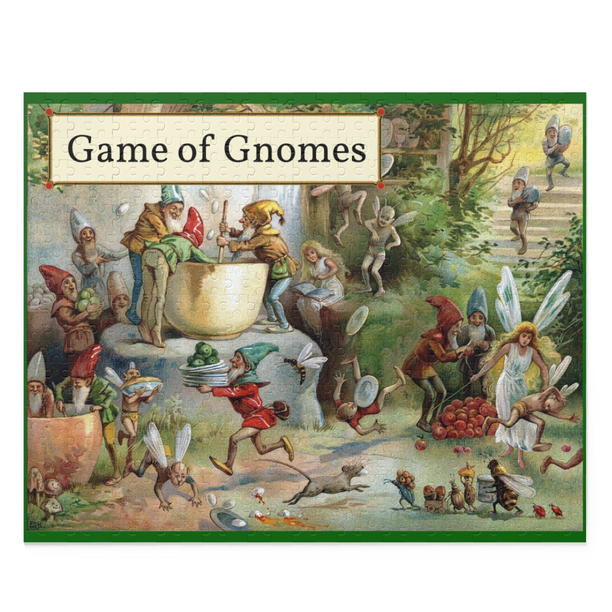 Game of Gnomes 500 Piece Puzzle in Gift Box